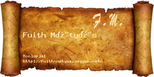 Fuith Mátyás névjegykártya