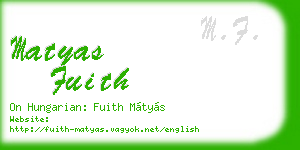matyas fuith business card