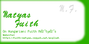 matyas fuith business card